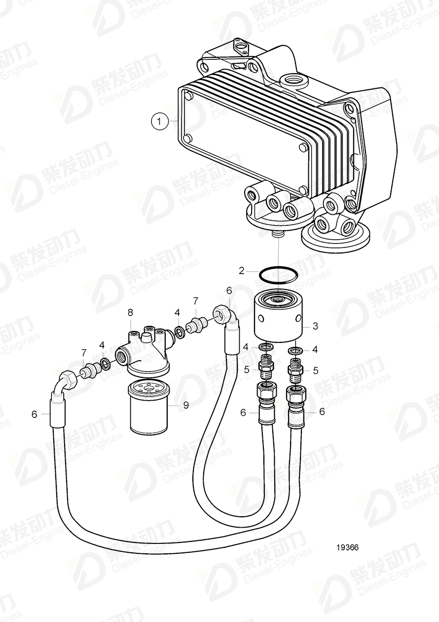 volvo penta Filter housing 21682041 Drawing volvo penta Filter housing 21682041 Drawing